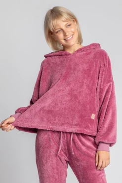 New Puzowa buza z kapture - wrzoowa Odzież Casualowa|Bluzy