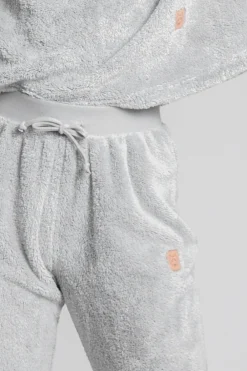 Pluszowe spodnie joggery - popielate Odzież Casualowa|Spodnie