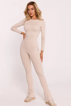 Best Prążkowane egginy z rozcięciai – piakowe Legginsy|Odzież Casualowa