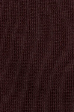 Outlet Prążkowane egginy z rozcięciai – brązowe Legginsy|Odzież Casualowa