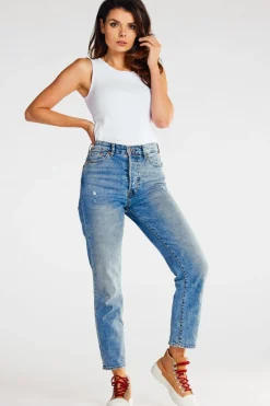 Hot Prążkowany top bez rękawów - biały Odzież Casualowa|Dobry Skład