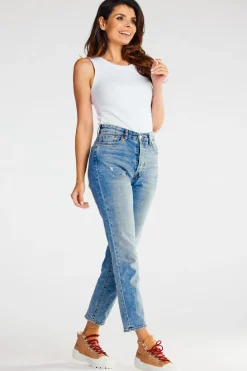 Hot Prążkowany top bez rękawów - biały Odzież Casualowa|Dobry Skład