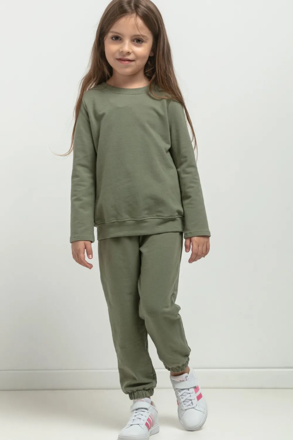 Discount Prosta bluza ze stójką dla dziewczynki - zielona Dzieci Odzież Dziecięca|Dobry Skład