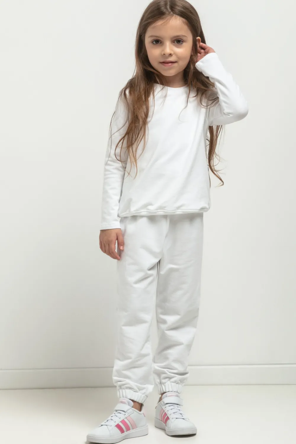 Discount Prosta bluza ze stójką dla dziewczynki - biała Dzieci Odzież Dziecięca|Dobry Skład