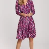 Hot Rozkloszowana sukienka z kopertowym dekoltem - model 2 Sukienki Na Wiosnę|Midi
