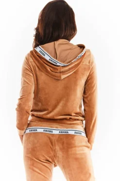 Hot Rozpinana buza z kapture - beżowa Odzież Casualowa|Bluzy