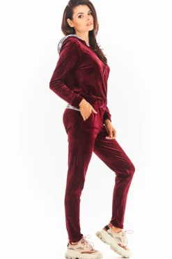 Hot Rozpinana buza z kapture - bordowa Odzież Casualowa|Bluzy