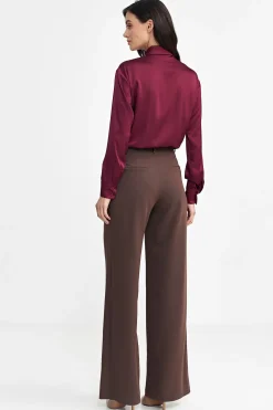 New atynowa kozua body z kołnierzykie – bordowa Koszule|Body