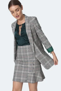 Outlet pódnica z fabanką w kratę - wzór Odzież Casualowa|Spódnice
