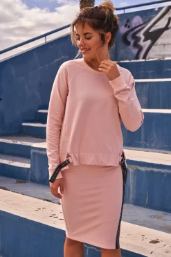 Hot pódnica z rozcięcie i apae - cukierkowo-różowa Odzież Casualowa|Dobry Skład