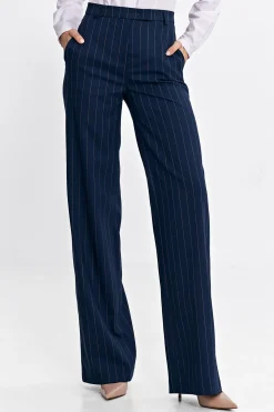 podnie bootcut z zerokii nogawkai – granatowe Spodnie