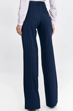 podnie bootcut z zerokii nogawkai – granatowe Spodnie