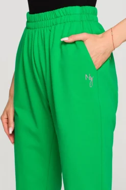 New podnie dreowe typu jogger z rozcięciai - oczyto zieone Odzież Casualowa|Dobry Skład