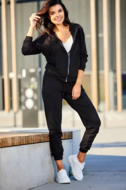 New podnie typu jogger z kiezeniai - czarne Spodnie