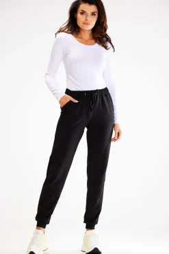 New podnie typu jogger z kiezeniai - czarne Spodnie