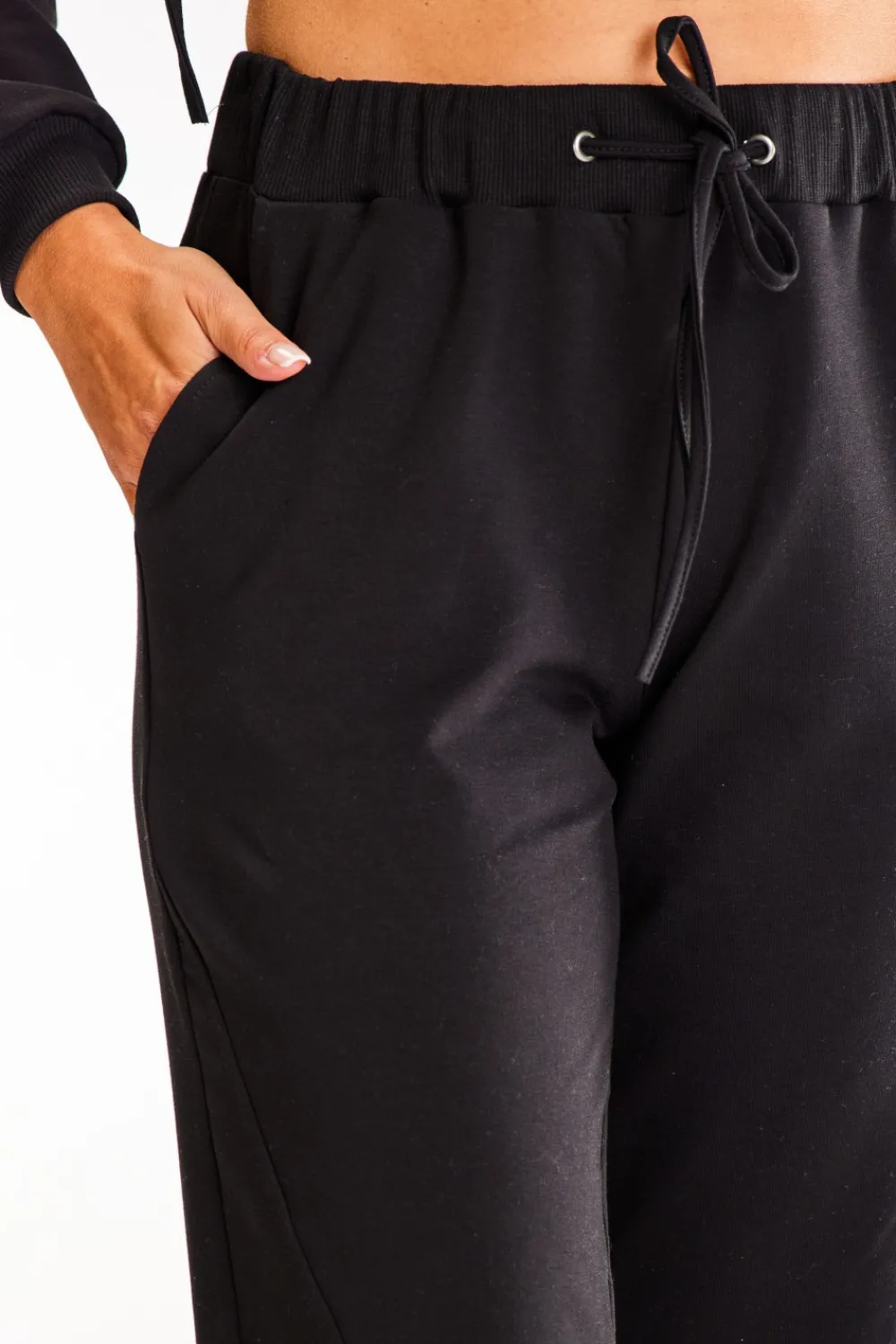 New podnie typu jogger z kiezeniai - czarne Spodnie