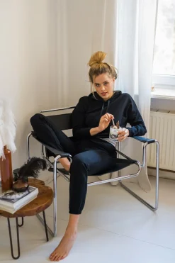 Clearance Spodnie typu joggers z logowaną gumą - czarne Odzież Casualowa|Spodnie