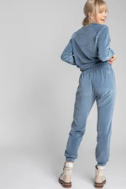 Best podnie typu jogger z weuru - niebiekie Odzież Casualowa|Spodnie