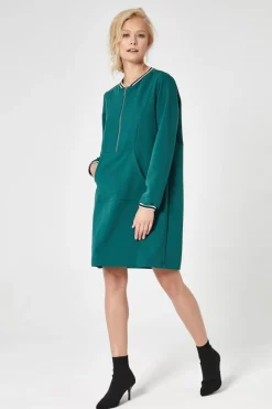 Discount Sportowa sukienka mini - zielona Sukienki