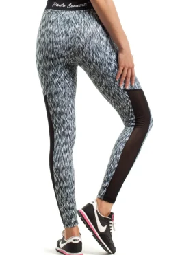 Clearance Sportowe legginsy FIT z czarną wstawką na łydce - model 4 Legginsy