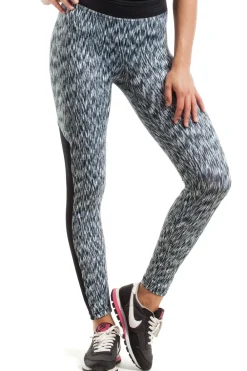Clearance Sportowe legginsy FIT z czarną wstawką na łydce - model 4 Legginsy
