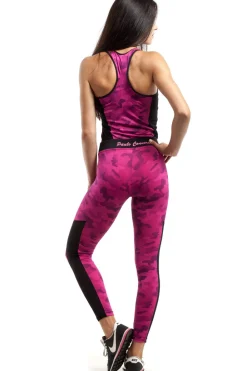 Outlet Sportowe legginsy FIT z czarną wstawką na łydce Legginsy