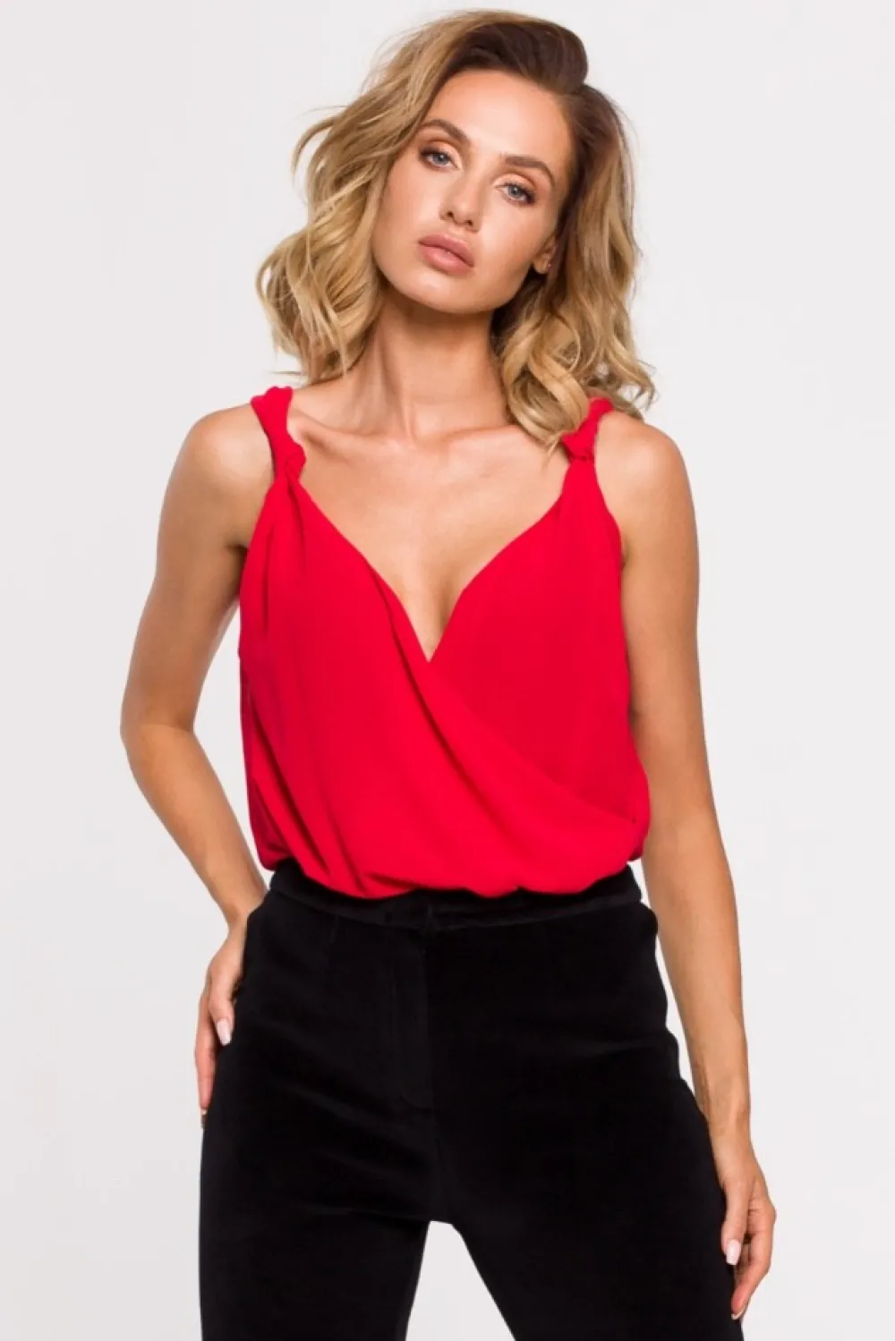 Discount tyowe zyfonowe body - czerwone Body|Bluzki