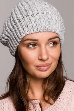 Hot Stylowy ciepły beret - szary Akcesoria