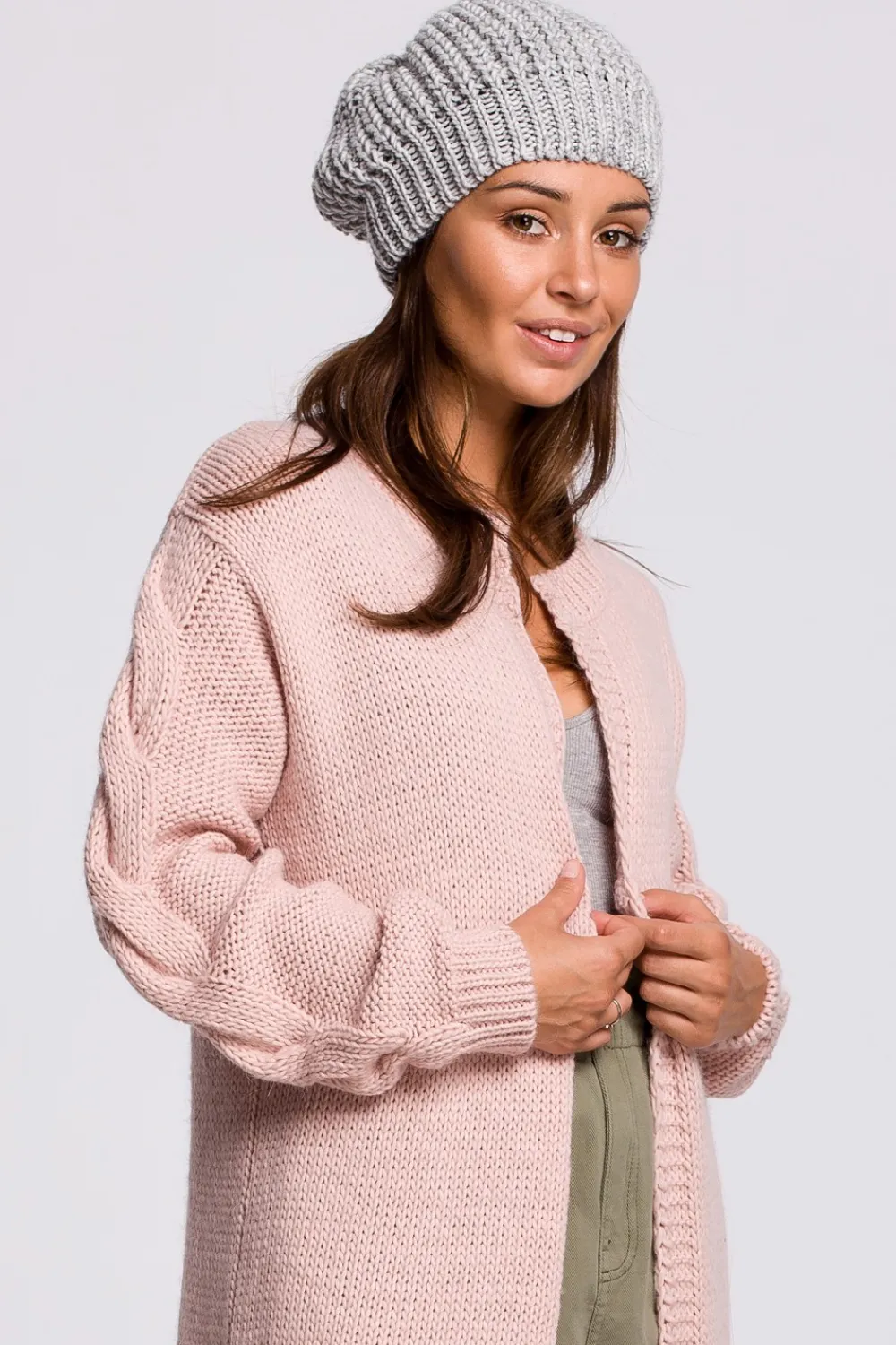 Hot Stylowy ciepły beret - szary Akcesoria