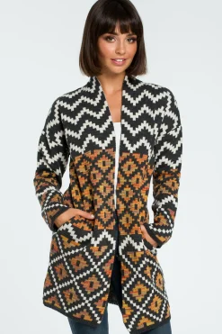 New Stylowy kardigan we wzór - model 1 Swetry