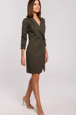 Sale Sukienka żakietowa - khaki OUTLET Sukienki Żakietowe|Sukienki