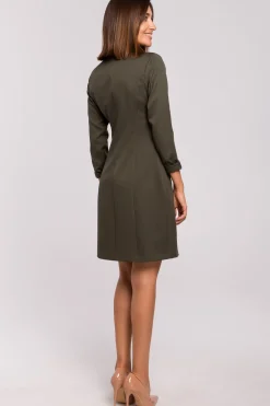Sale Sukienka żakietowa - khaki OUTLET Sukienki Żakietowe|Sukienki