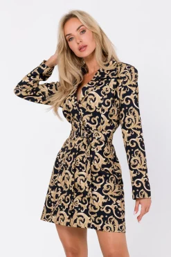 Online ukienka żakietowa z nadrukie - ode 1 Sukienki Żakietowe|Sukienki