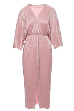 Outlet Sukienka kimono z metalicznej tkaniny - różowa Sukienki
