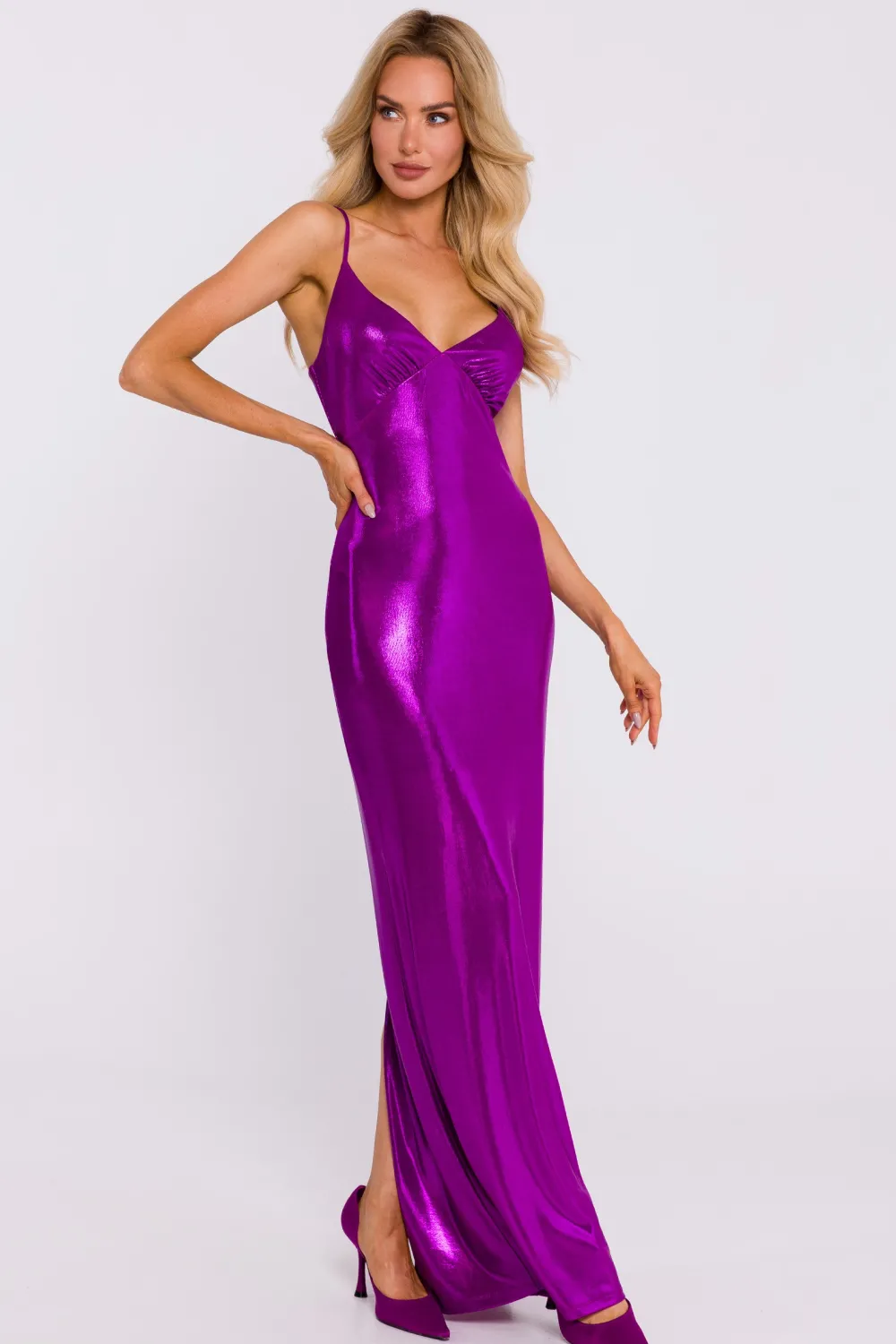 Hot ukienka axi z arzczenie pod biute - purpurowa Maxi|Sukienki