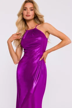 Clearance ukienka axi z wyoki rozcięcie - purpurowa Maxi|Sukienki