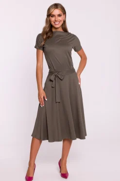 Best ukienka idi z wiązanie w taii - khaki Sukienki