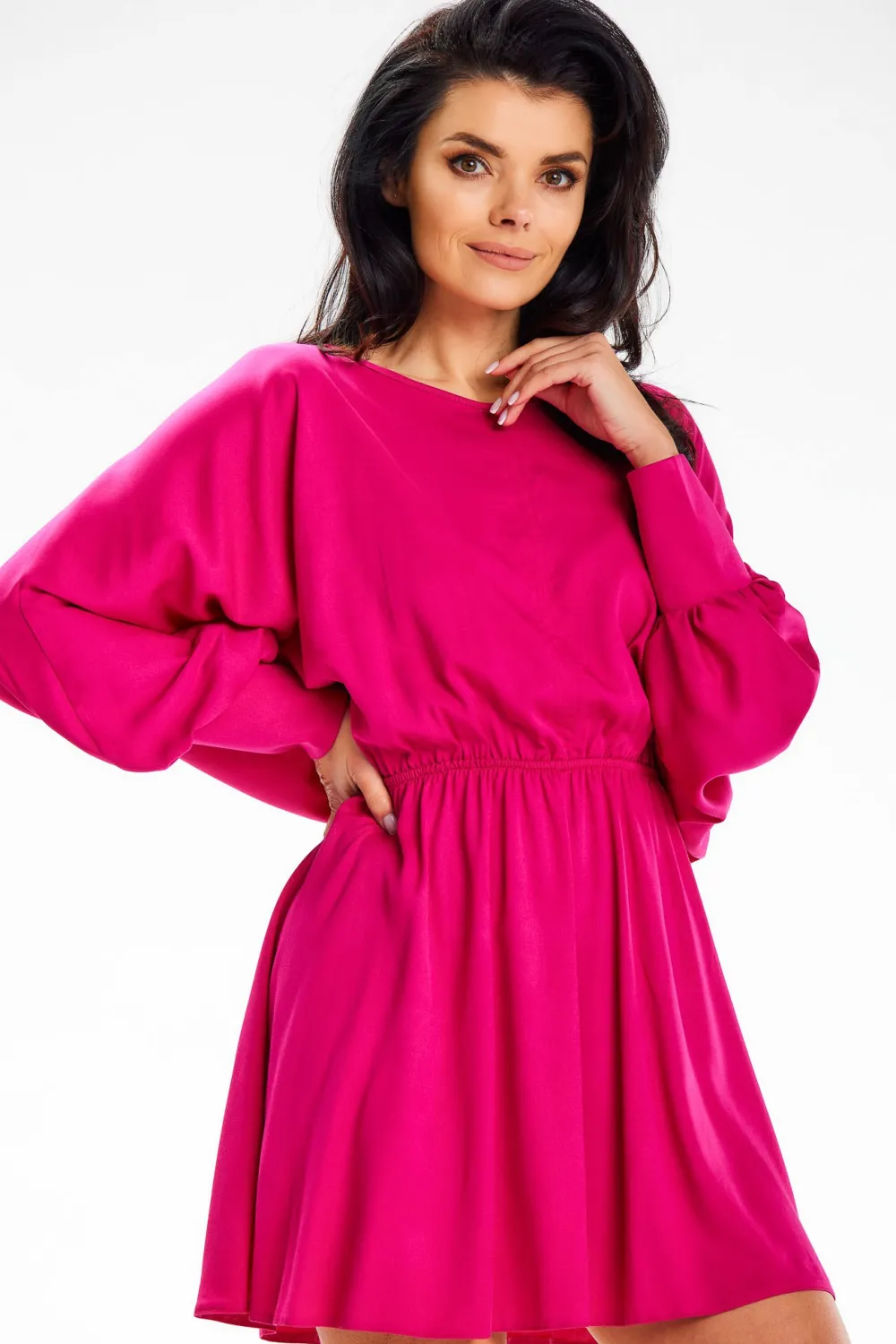 Clearance Sukienka mini z kimonową górą - fuksja Sukienki
