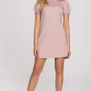 Clearance Sukienka mini z krótkimi rękawami - brudny róż Mini|Sukienki