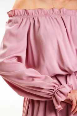 Clearance ukienka ini z odkrytyi raionai - brudno-różowa Sukienki Koktajlowe|Sukienki