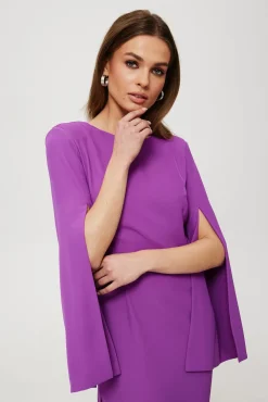 Clearance ukienka ini z rozciętyi rękawai - awendowa Mini|Sukienki Koktajlowe