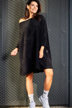 Online Sukienka oversize z długimi rękawami - czarna Sukienki