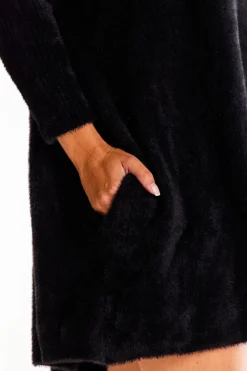 Online Sukienka oversize z długimi rękawami - czarna Sukienki