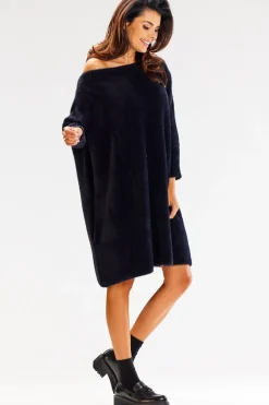 Online Sukienka oversize z długimi rękawami - czarna Sukienki