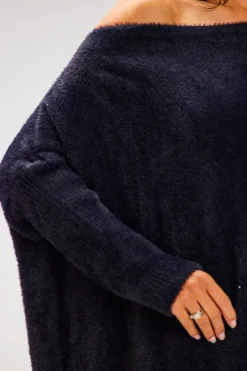 Online Sukienka oversize z długimi rękawami - czarna Sukienki
