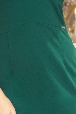 Sale ukienka z dekote i fabankai - zieeń butekowa Sukienki Koktajlowe|Sukienki