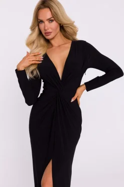 Clearance ukienka z eatycznej dzianiny z przepote - czarna Czarne|Maxi