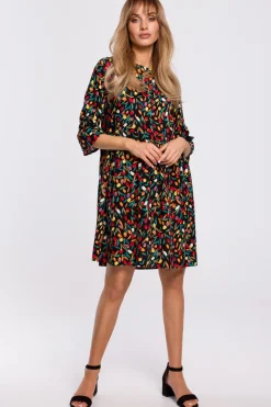 ukienka z krótkii rękawai z fabanką - ode 6 Sukienki