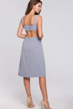 Hot Sukienka z odkrytymi plecami - kolor gołębi OUTLET Sukienki