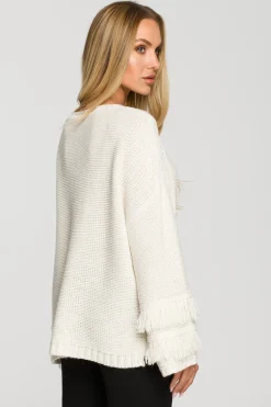 Hot weter w tyu boho z frędzai - kość łoniowa Swetry